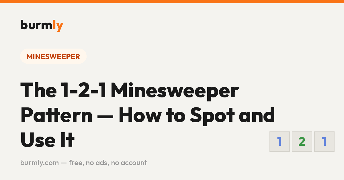 The 1-2-1 Minesweeper Pattern — How to Spot and Use It | Burmly